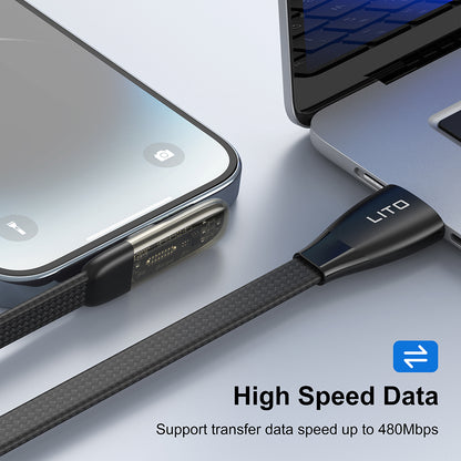 Kabel za podatke in polnjenje USB-C - USB-C Lito LD11CC, 60W, 1m, črn