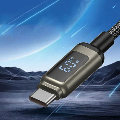 Podatkovni in polnilni kabel USB-C - USB-C Lito LD15 Display, 60W, 1m, črn