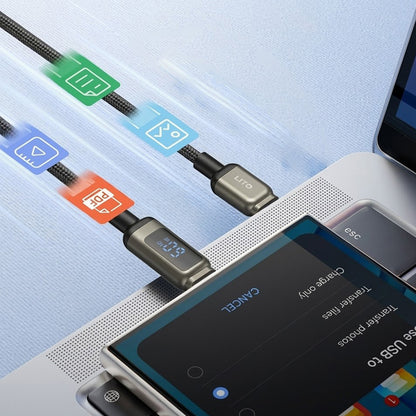 Podatkovni in polnilni kabel USB-C - USB-C Lito LD15 Display, 60W, 1m, črn