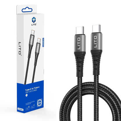 Kabel za podatke in polnjenje USB-C - USB-C Lito LD22CC, 60W, 2m, črn