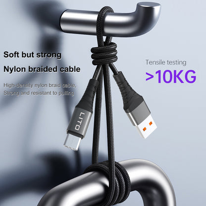Kabel za podatke in polnjenje USB-C - USB-C Lito LD22CC, 60W, 2m, črn