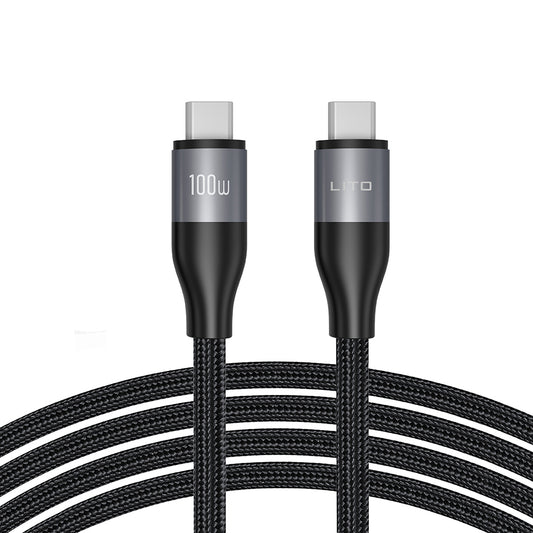 Kabel za podatke in polnjenje USB-C - USB-C Lito LD25CC, 100W, 2m, Siv