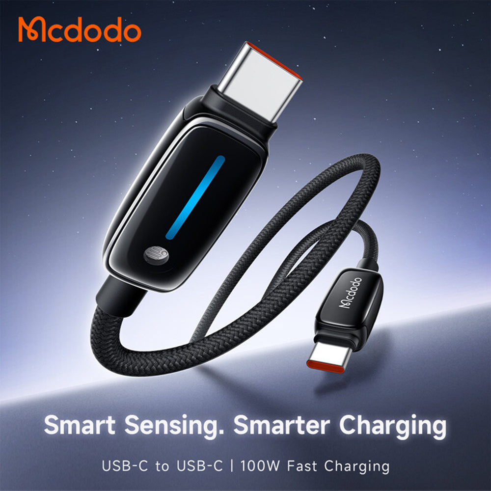 Podatkovni in polnilni kabel USB-C - USB-C McDodo CA-0100, 100W, 1.2m, črn