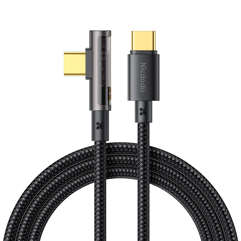 Kabel za podatke in polnjenje USB-C - USB-C McDodo CA-3400 Angled, 100W, 1.2m, Črn