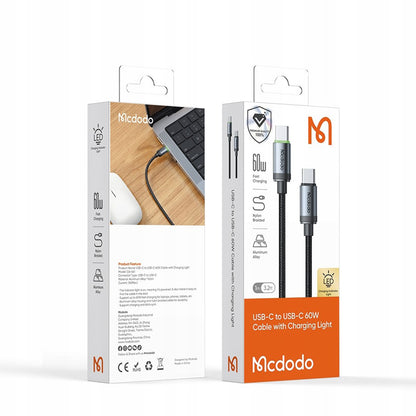Kabel za podatke in polnjenje USB-C - USB-C McDodo CA-4410, 60W, 1m, črn