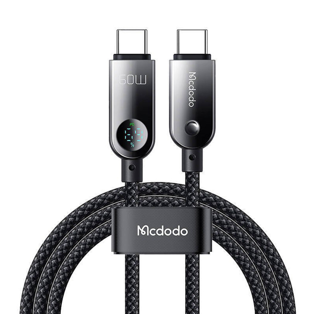 Kabel za podatke in polnjenje USB-C - USB-C McDodo CA-4780 Display, 60W, 1.2m, črn