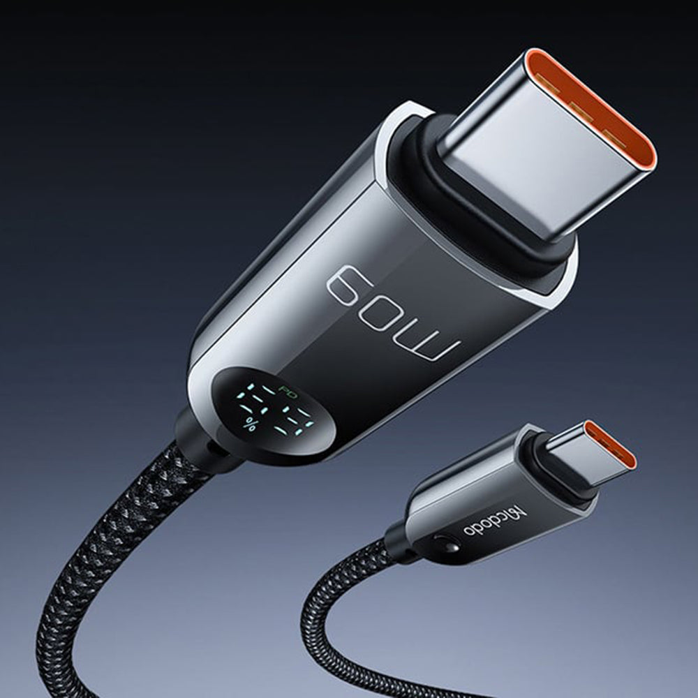 Kabel za podatke in polnjenje USB-C - USB-C McDodo CA-4780 Display, 60W, 1.2m, črn
