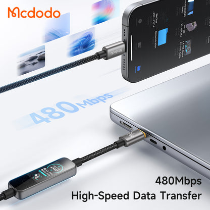 USB-C Data and Charging Cable - USB-C McDodo CA-8750 Display, 240W, 1.2m, Black