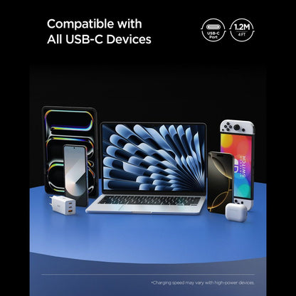 Podatkovni in polnilni kabel USB-C - USB-C Spigen EB24012CC, 240W, 1.2m, črn