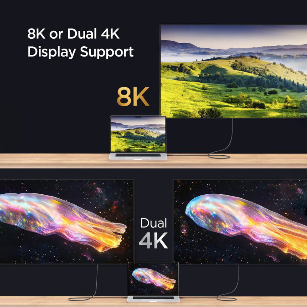 Podatkovni in polnilni kabel USB-C - USB-C Spigen EB24012CC, 240W, 1.2m, črn