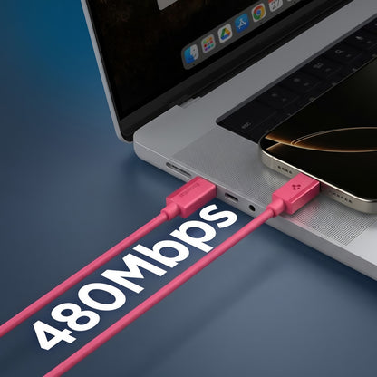 USB-C podatkovni in polnilni kabel - USB-C Spigen EB6010CC, 60W, 1m, roza ACA10414