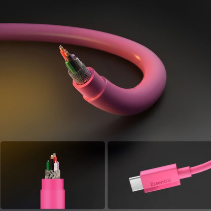USB-C podatkovni in polnilni kabel - USB-C Spigen EB6010CC, 60W, 1m, roza ACA10414