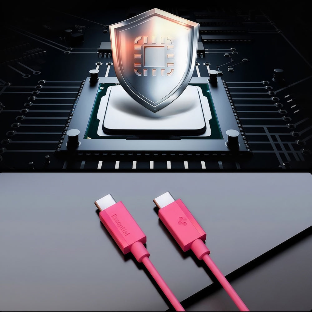 USB-C podatkovni in polnilni kabel - USB-C Spigen EB6010CC, 60W, 1m, roza ACA10414
