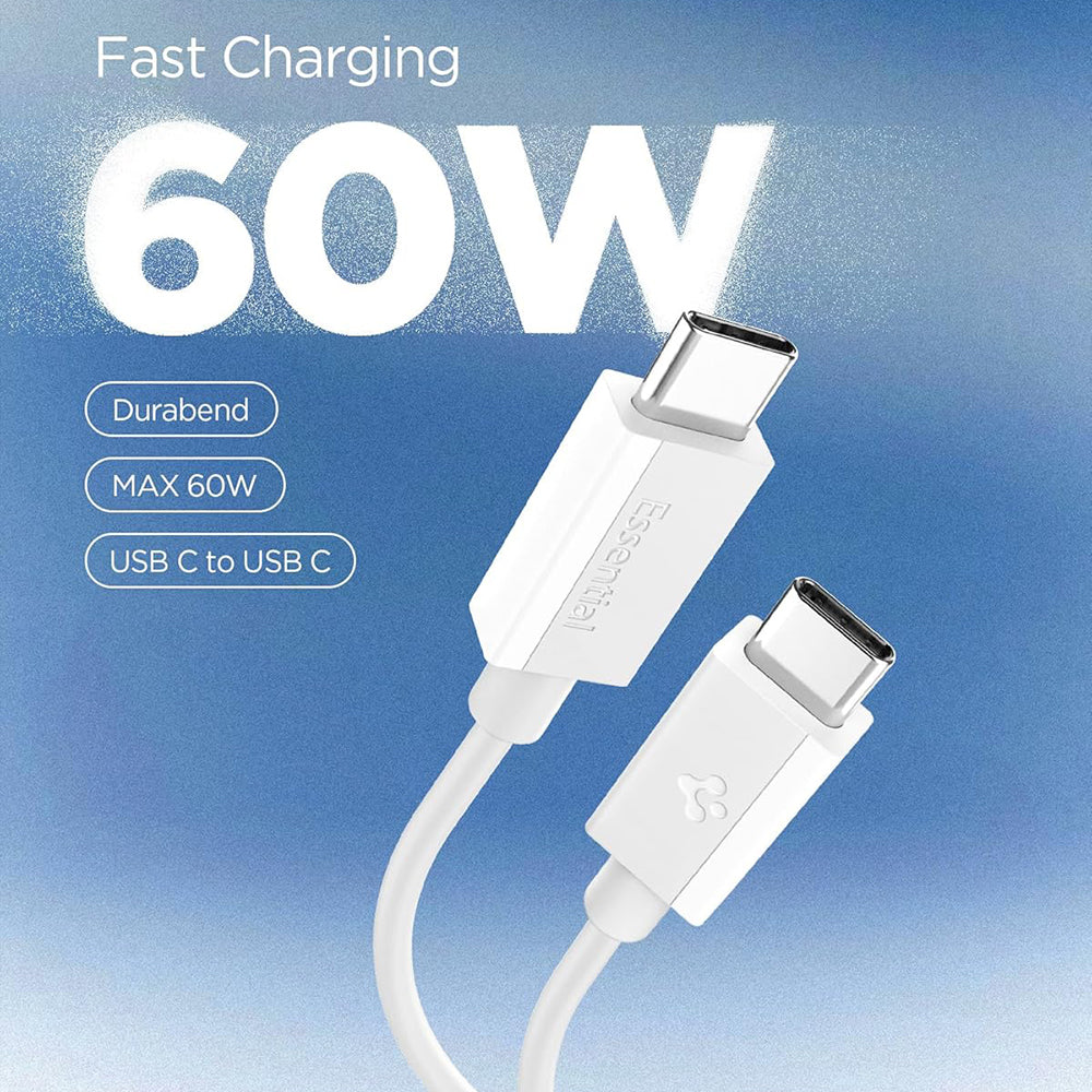 USB-C podatkovni in polnilni kabel - USB-C Spigen EB6015CC, 60W, 1,5 m, bel ACA10416