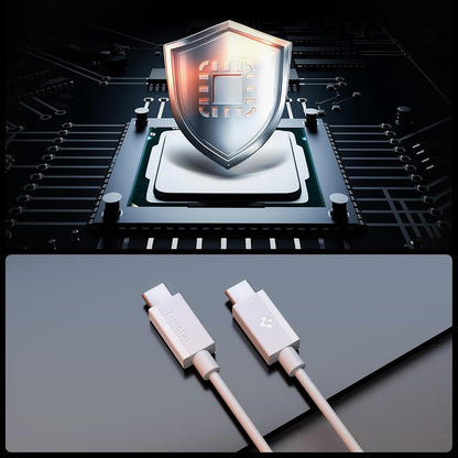 USB-C podatkovni in polnilni kabel - USB-C Spigen EB6015CC, 60W, 1,5 m, bel ACA10416