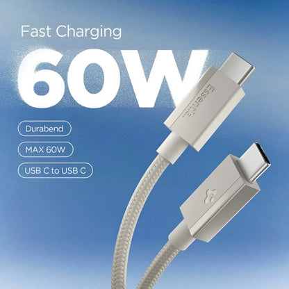 USB-C podatkovni in polnilni kabel - USB-C Spigen EB6015CC, 60W, 1,5 m, titan siva ACA10419