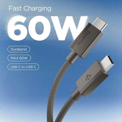 USB-C podatkovni in polnilni kabel - USB-C Spigen EB6015CC, 60W, 1,5 m, siva ACA10418