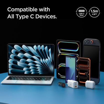 USB-C podatkovni in polnilni kabel - USB-C Spigen EB6015CC, 60W, 1,5 m, siva ACA10418