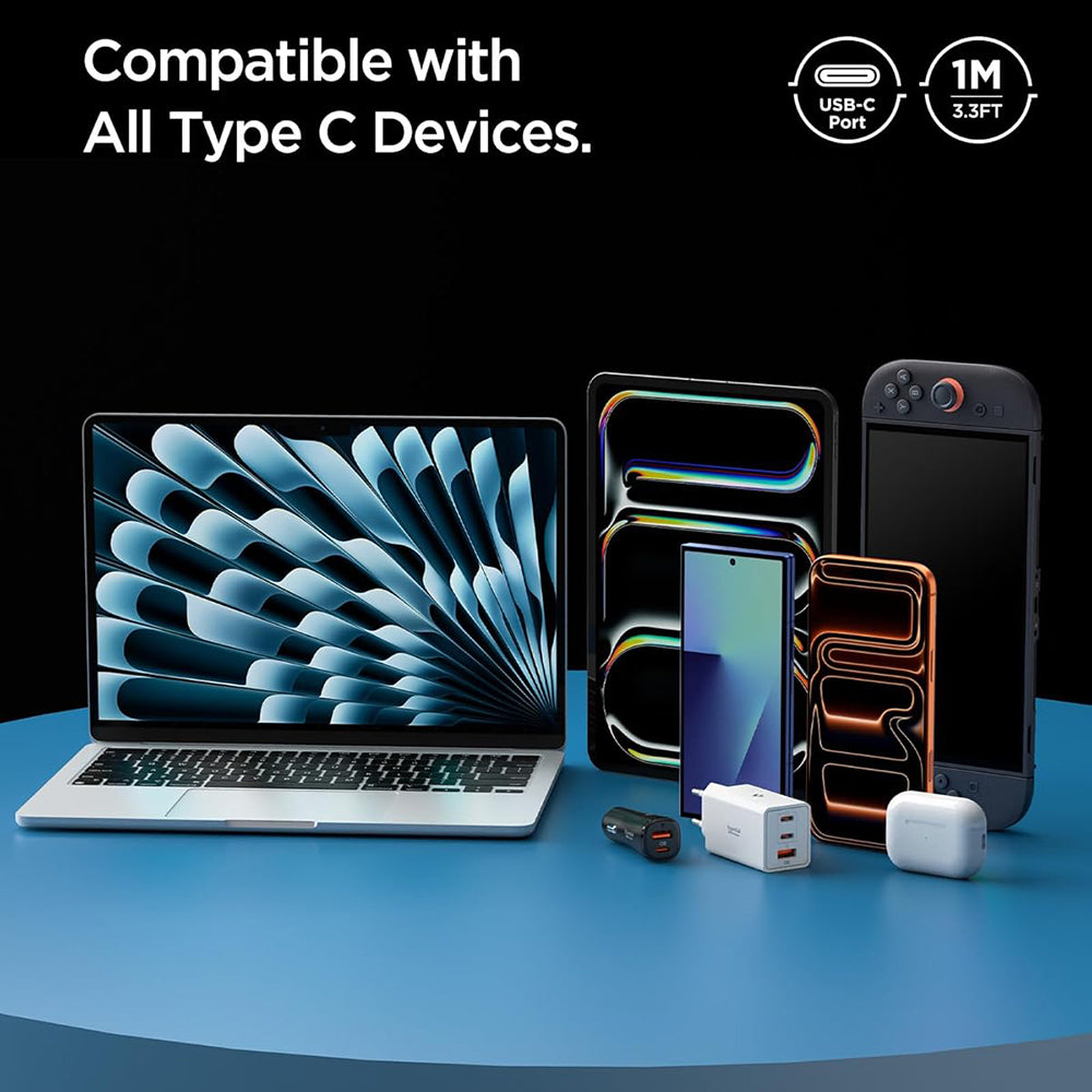USB-C podatkovni in polnilni kabel - USB-C Spigen EB6015CC, 60W, 1,5 m, črn ACA10417