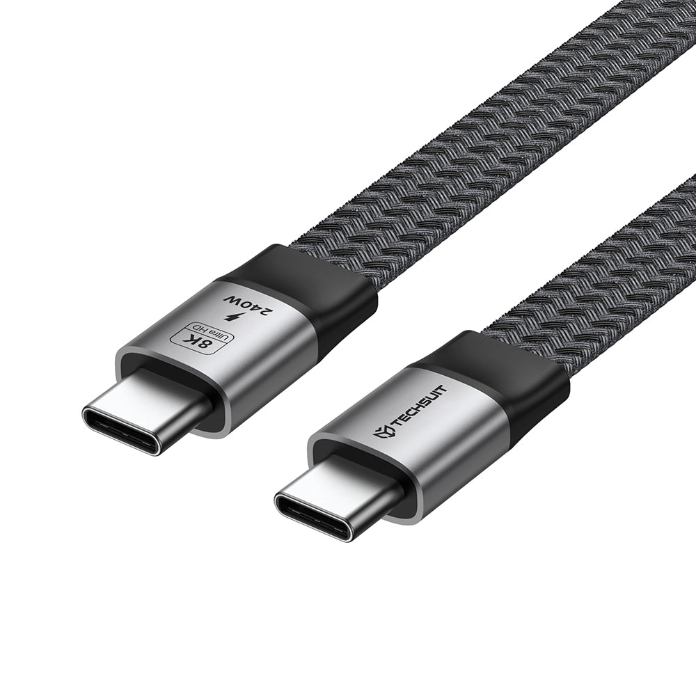 USB-C Data and Charging Cable - USB-C Techsuit ElysiumSync Pro CX1, 240W, 1m, Gray