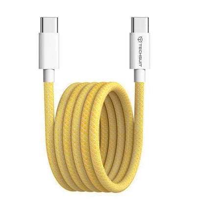 Kabel za podatke in polnjenje USB-C - USB-C Techsuit PCB114D, 60W, 1m, rumen.