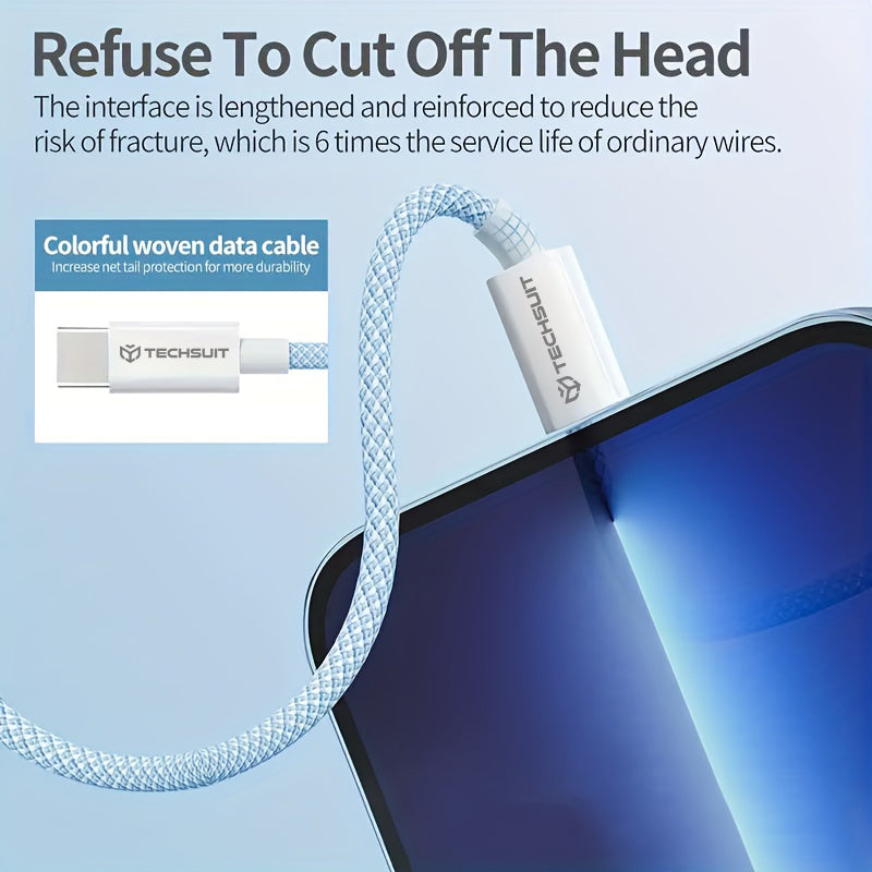 Podatkovni in polnilni kabel USB-C - USB-C Techsuit PCB114D, 60W, 1m, Siv