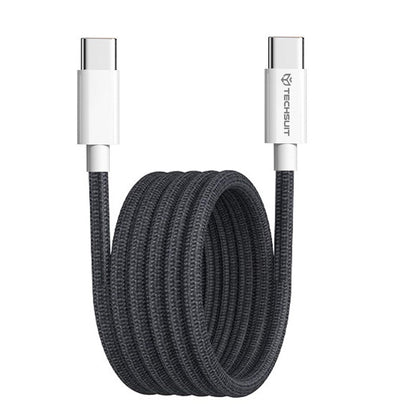 Kabel za podatke in polnjenje USB-C - USB-C Techsuit PCB114D, 60W, 1m, črn