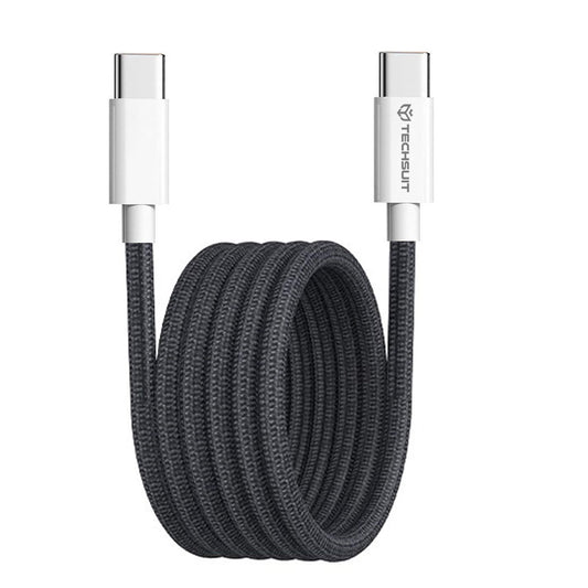 Kabel za podatke in polnjenje USB-C - USB-C Techsuit PCB114D, 60W, 1m, črn