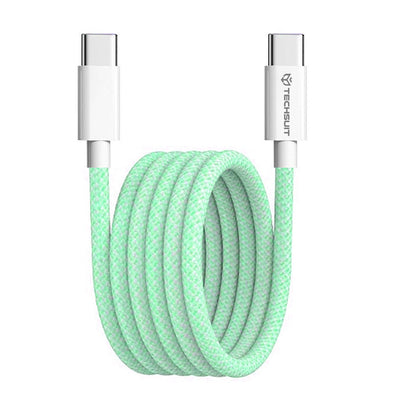 USB-C Data and Charging Cable - USB-C Techsuit PCB114D, 60W, 1m, Green