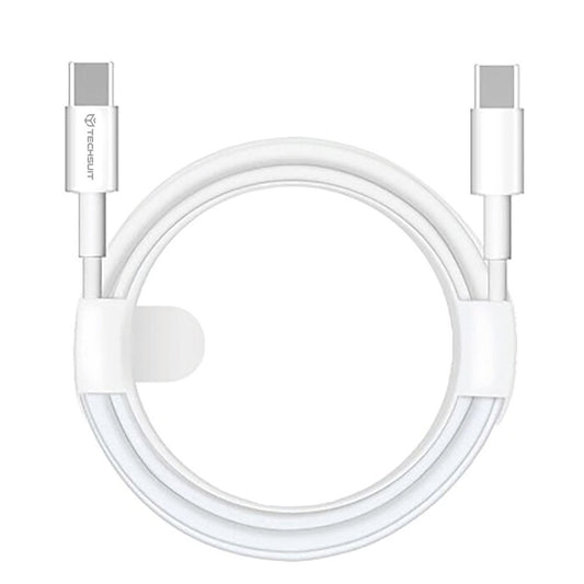 Kabel za podatke in polnjenje USB-C - USB-C Techsuit PCB130, 60W, 1m, Bel