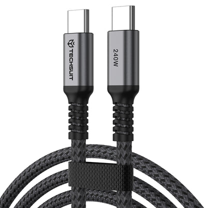 USB-C Data and Charging Cable - USB-C Techsuit TitanSync Pro CX2, 240W, 2m, Gray
