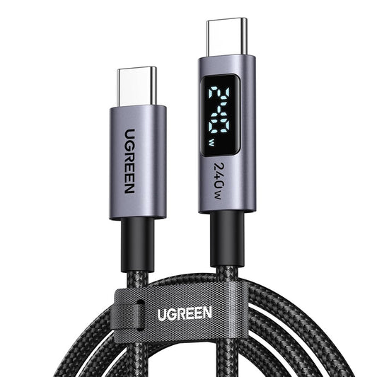 USB-C podatkovni in polnilni kabel - USB-C UGREEN 65867 Display, 240W, 2m, siva