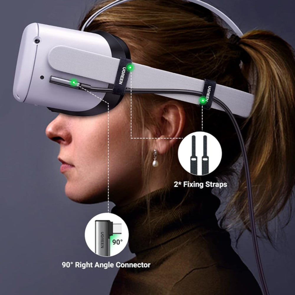 Kabel za podatke in polnjenje USB-C - USB-C UGREEN US551 (90629) Angled, 60W, 5m, črn
