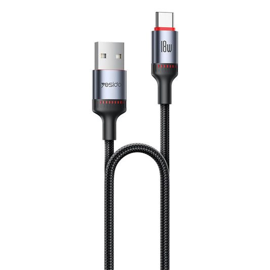 Kabel za prenos podatkov in polnjenje USB-C - USB-C Yesido CA183, 60W, 2m, črn