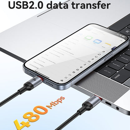 Kabel za prenos podatkov in polnjenje USB-C - USB-C Yesido CA186, 240W, 2m, črn