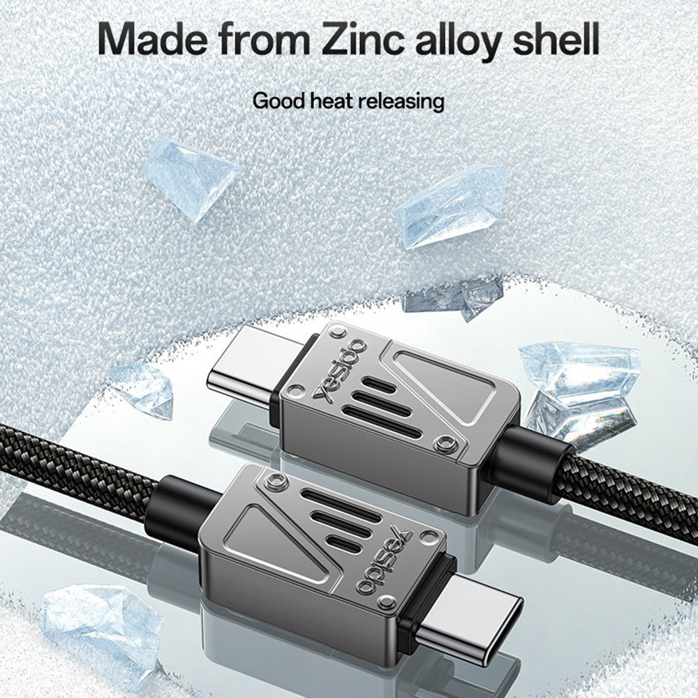 Kabel za podatke in polnjenje USB-C - USB-C Yesido CA196, 60W, 1.2m, črn