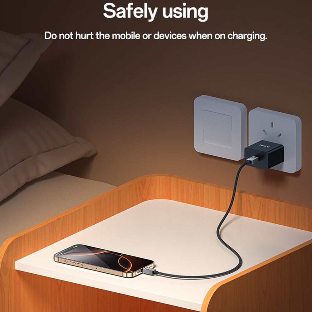 Kabel za podatke in polnjenje USB-C - USB-C Yesido CA196, 60W, 1.2m, črn