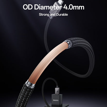 Kabel za podatke in polnjenje USB-C - USB-C Yesido CA196, 60W, 1.2m, črn