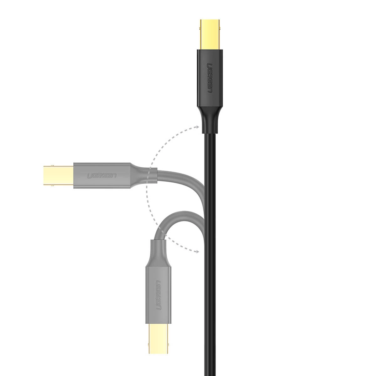 Kabel za tiskalnik UGREEN US135, USB-A - USB-B, 5m, črn