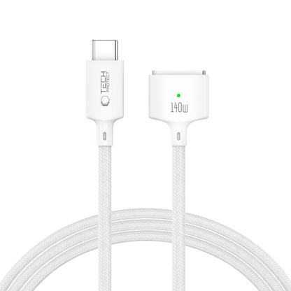 Polnilni kabel Tech-Protect MMC01 Ultraboost, USB-C - MagSafe 3, 140W, 2m, Bela
