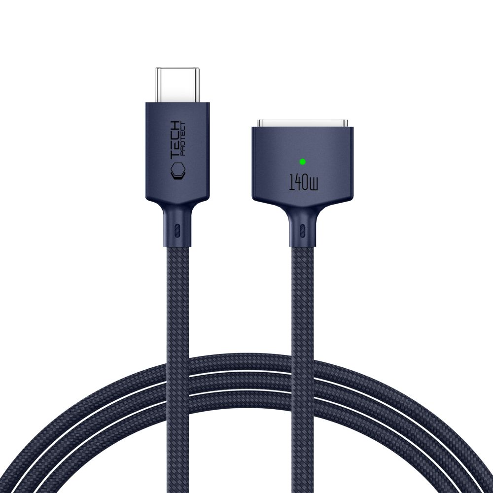 Polnilni kabel Tech-Protect MMC01 Ultraboost, USB-C - MagSafe 3, 140W, 2m, temno modra