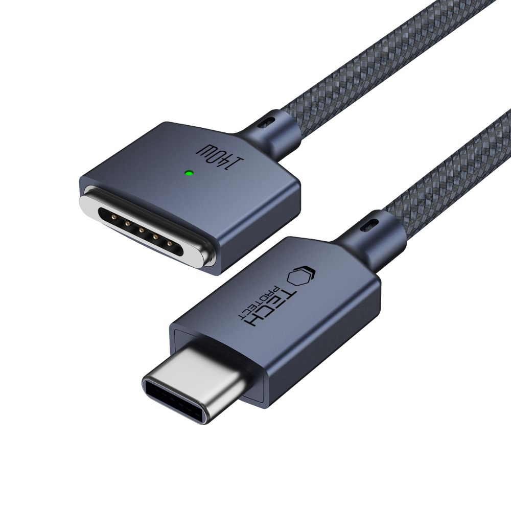 Polnilni kabel Tech-Protect MMC01 Ultraboost, USB-C - MagSafe 3, 140W, 2m, temno modra