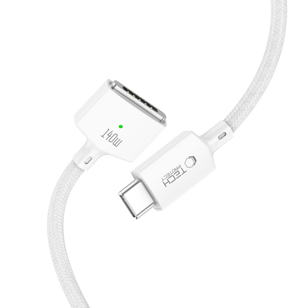 Polnilni kabel Tech-Protect MMC01 Ultraboost, USB-C - MagSafe 3, 140W, 2m, Bela