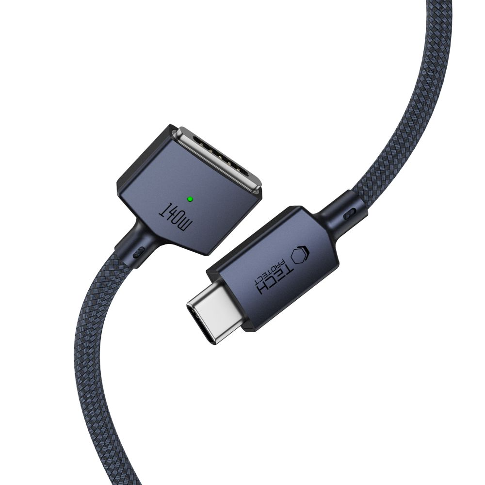 Polnilni kabel Tech-Protect MMC01 Ultraboost, USB-C - MagSafe 3, 140W, 2m, temno modra