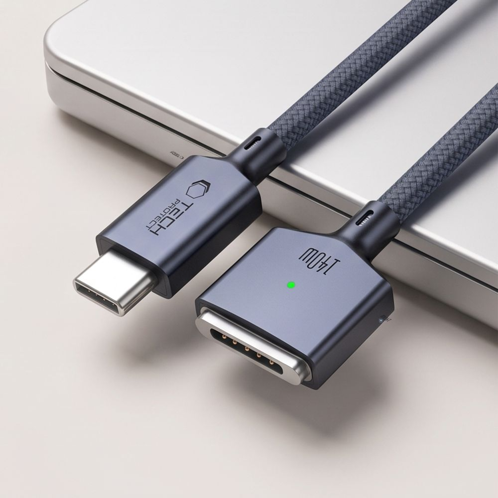 Polnilni kabel Tech-Protect MMC01 Ultraboost, USB-C - MagSafe 3, 140W, 3m, temno modra