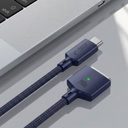 Polnilni kabel Tech-Protect MMC01 Ultraboost, USB-C - MagSafe 3, 140W, 2m, temno modra