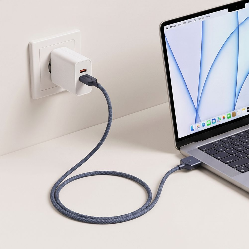 Polnilni kabel Tech-Protect MMC01 Ultraboost, USB-C - MagSafe 3, 140W, 3m, temno modra