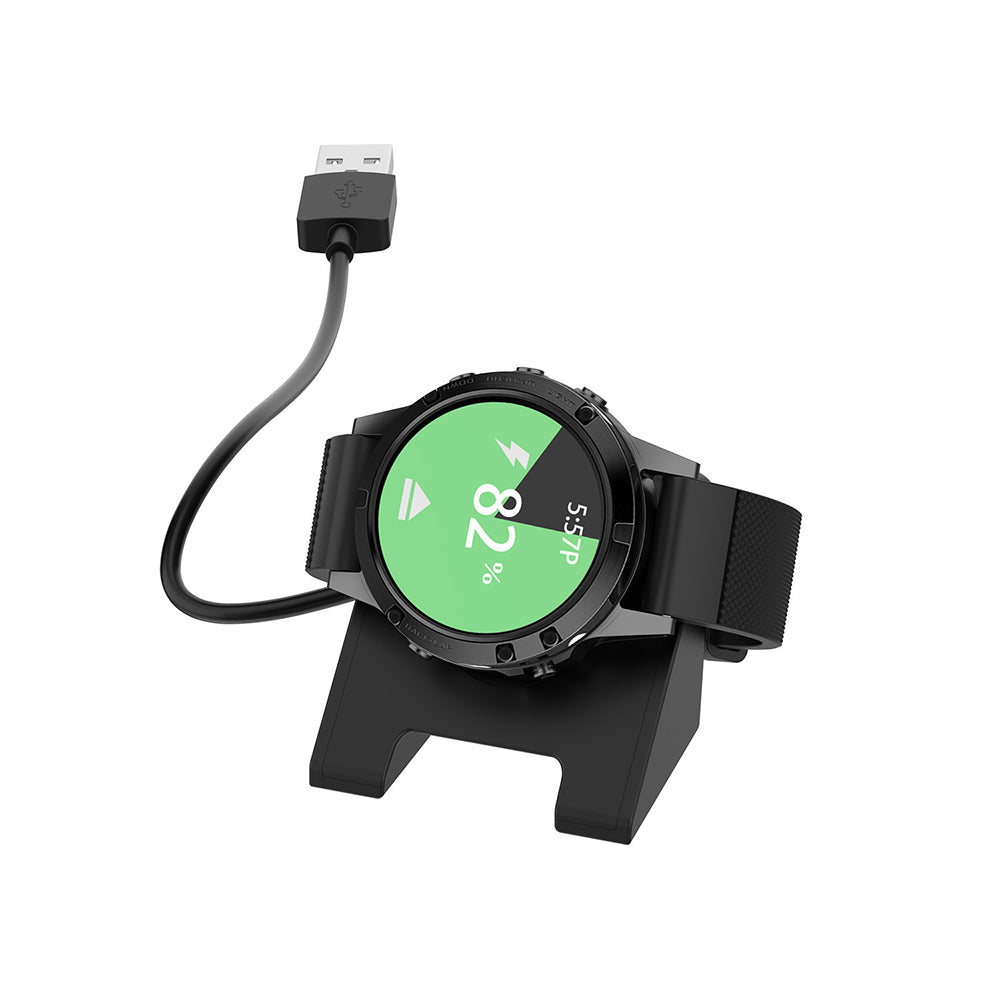 Polnilni kabel Techsuit TGC3 za Garmin Fenix 5 Plus / 7X / 6X / 6 / 5, USB-A, Črn
