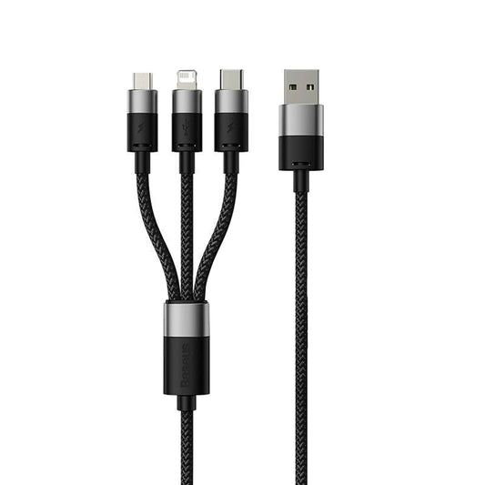 USB-A Charging Cable - Lightning / microUSB / USB-C Baseus StarSpeed 3in1, 20W, 0.6m, Black P10319900111-00