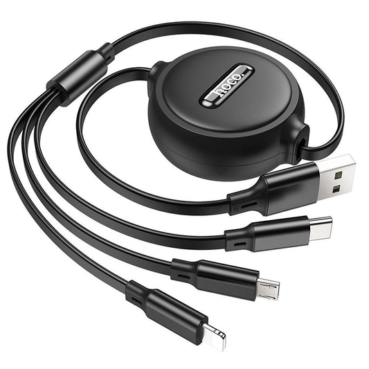 Polnilni kabel USB-A - Lightning / microUSB / USB-C HOCO X75 3v1, 18W, 1m, črn